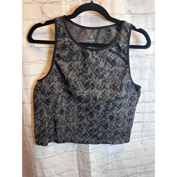 Tangerine Athletic Print Workout Tank‎ Top XXL Black Gray Pattern Sleeveless - Picture 1 of 4